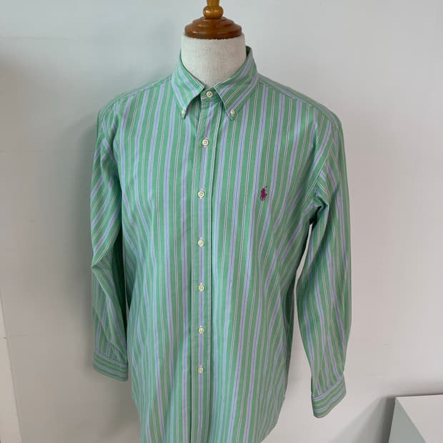 폴로 그린 스트라이프 옥스퍼드 셔츠 110