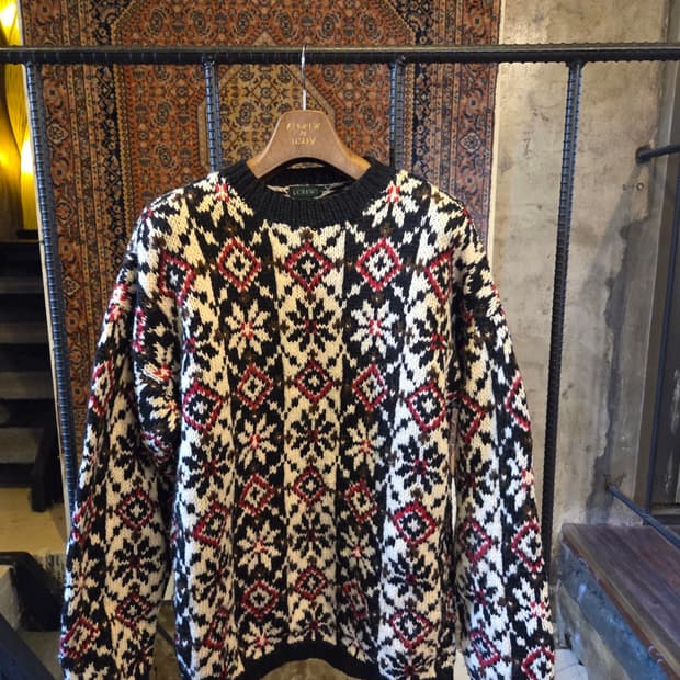 90'S 올드 제이크루 노르딕패턴 니트 