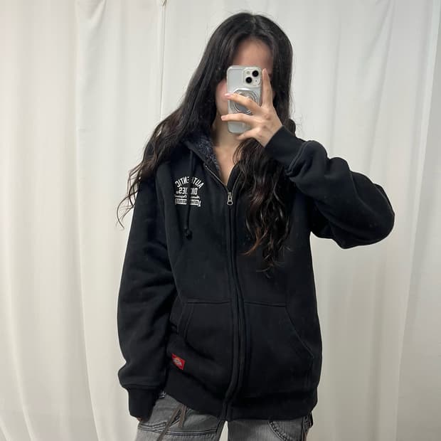 Dickies black fleece hood zip-up 