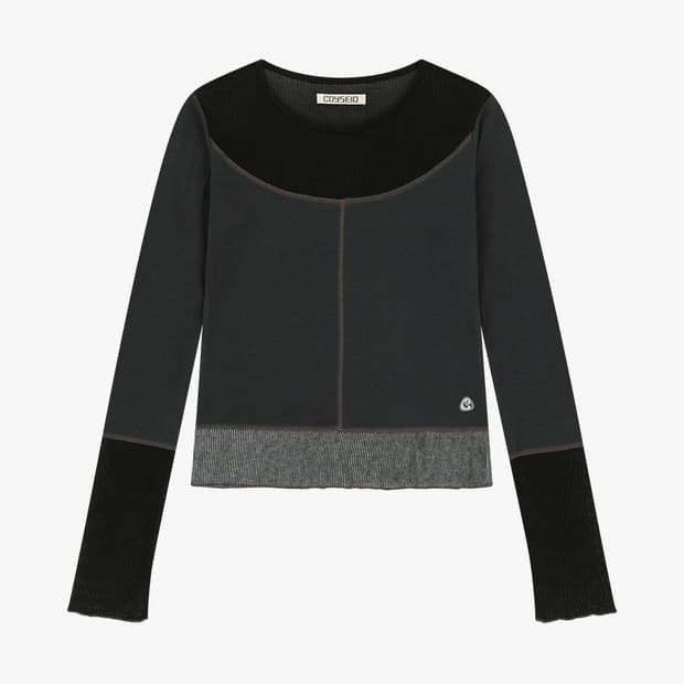 코이세이오 네트 스티치 롱슬리브 블랙 