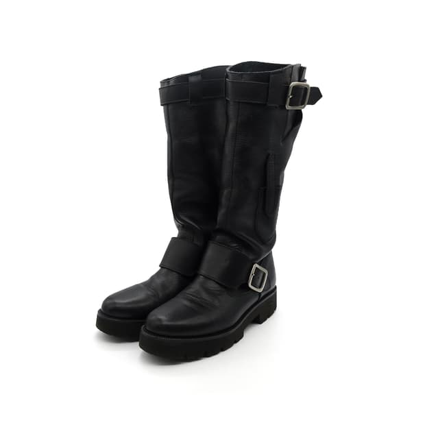 [3,250] Y's 와이즈 요지야마모토 더블버클 플랫폼 롱부츠