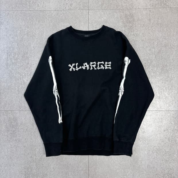 X LARGE 스켈레톤 프린팅 오버사이즈 맨투맨