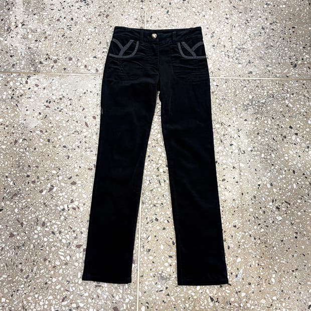 알레산드로 드 베네드띠 파이핑 디테일 코듀로이 팬츠