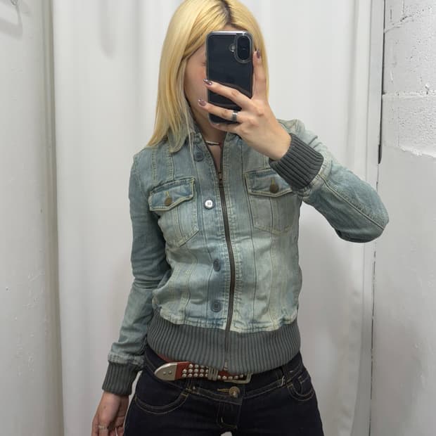 MNG jeans 연청 데님자켓