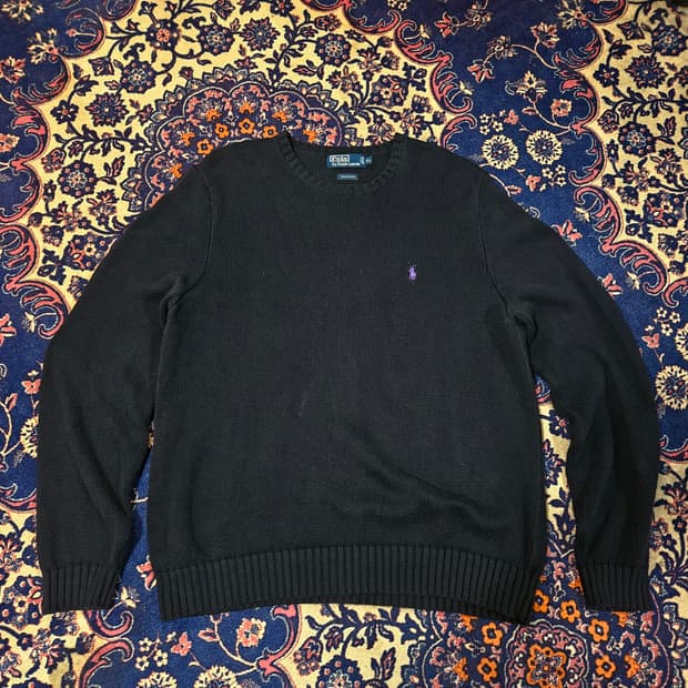 폴로랄프로렌 퍼플 포니자수 니트 스웨터 XL size