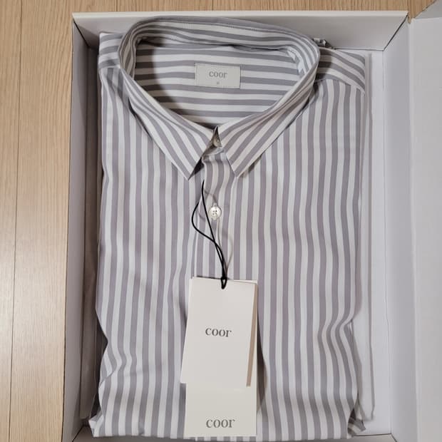 쿠어 볼드 스트라이프 셔츠 그레이 M 새상품