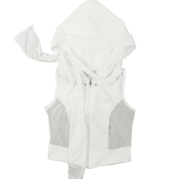 오호스 머플러 복서 후디 집업 화이트