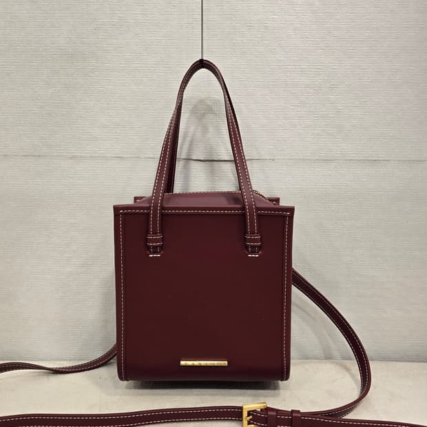 거의새거) 칼린 스퀘어백 미니 토트백 크로스백 버건디색