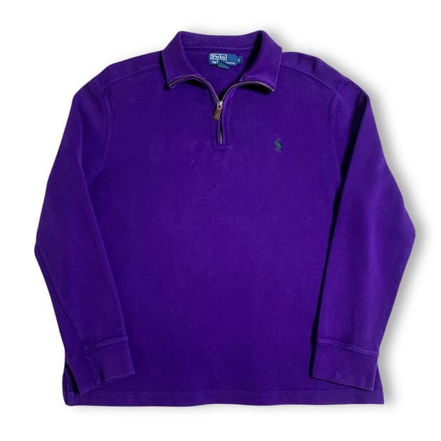 [XL] Polo Half Zip Pullover Purple