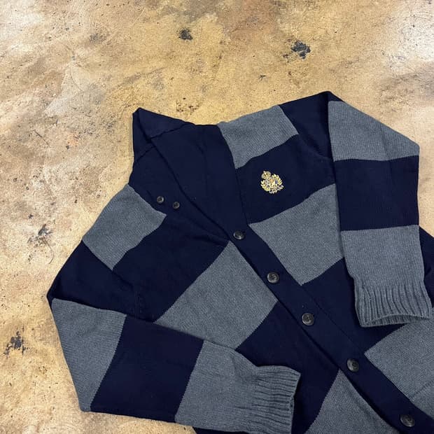 [정품/L] 폴로 랄프로렌 스트라이프 가디건 네이비 회색 b19