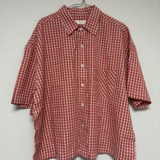 크롭 체크 셔츠