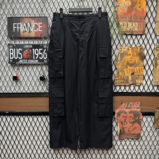 20S/S 준지 코튼 멀티 카고 팬츠 블랙