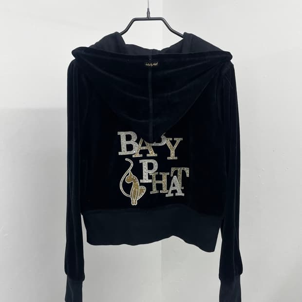 베이비펫 로고 큐빅 벨벳 집업