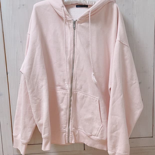 브랜디멜빌 연핑크 크리스티 오버사이즈 후드 집업