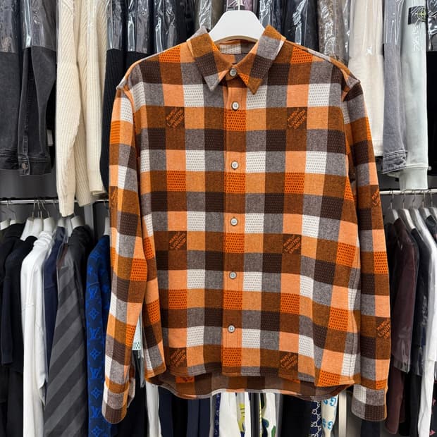 [리오브전포점] 24FW 루이비통 버튼 다운 롱 슬리브드 플란넬 셔츠