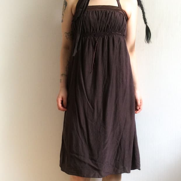 Tied point long 2way onepiece skirt