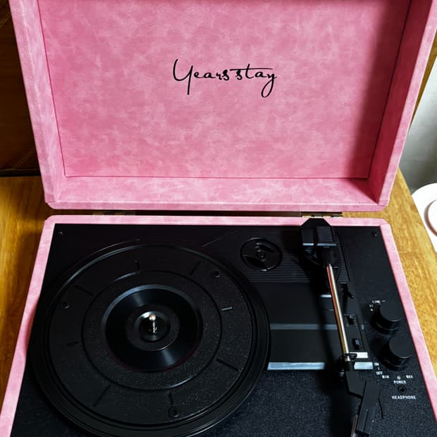 핑크 턴테이블 세트 (스피커로 사용가능)