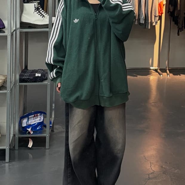 아디다스 부클 딥그린 트랙 재킷 A1345