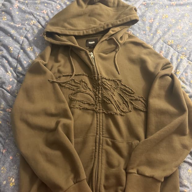 스웨이드 후드집업(카키)