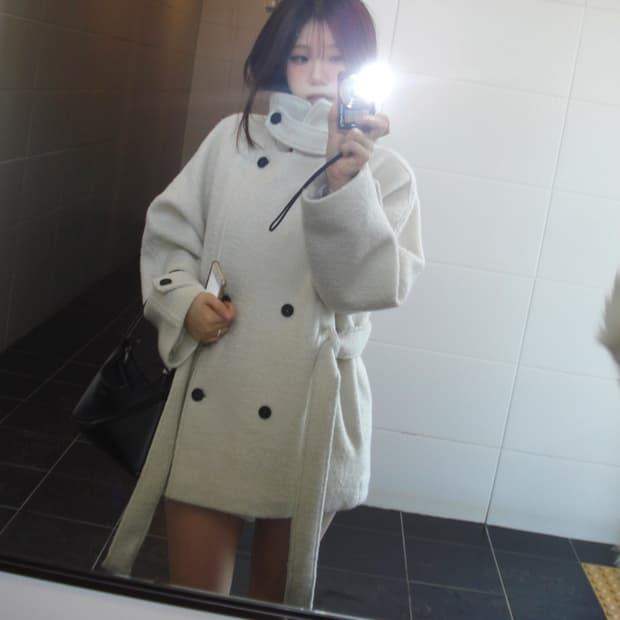 아워캐비넷 누보 하이넥 코트