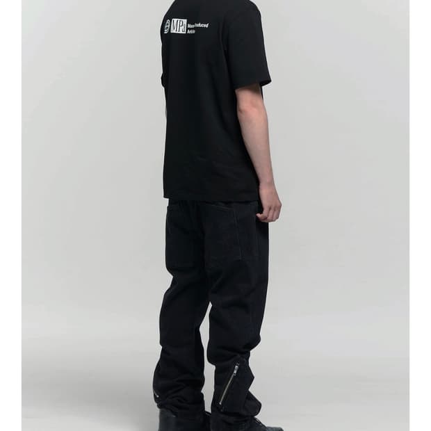 플라스틱프로덕트 mpa 앵클 카고 팬츠 블랙