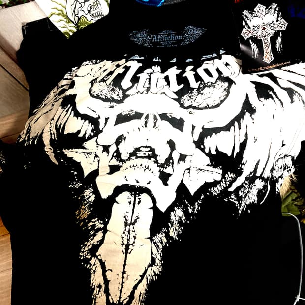 (급처ㅠ새상품)어플릭션 affliction 반팔 블랙 데드스탁 xl