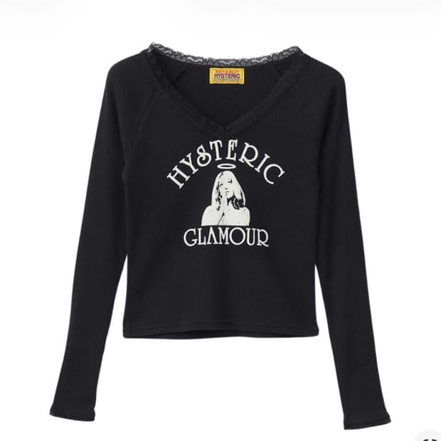 히스테릭글래머 엔젤 숏 여성 긴팔 티셔츠