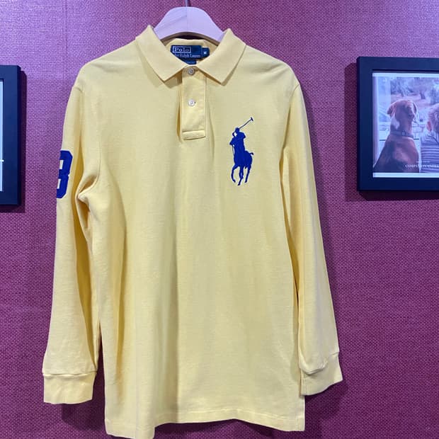 폴로 랄프로렌 옐로우 긴팔 카라티 M