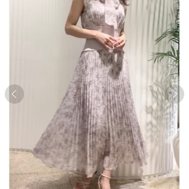 snidel 스나이델 허리 리브 플리츠 롱 원피스 /스나계