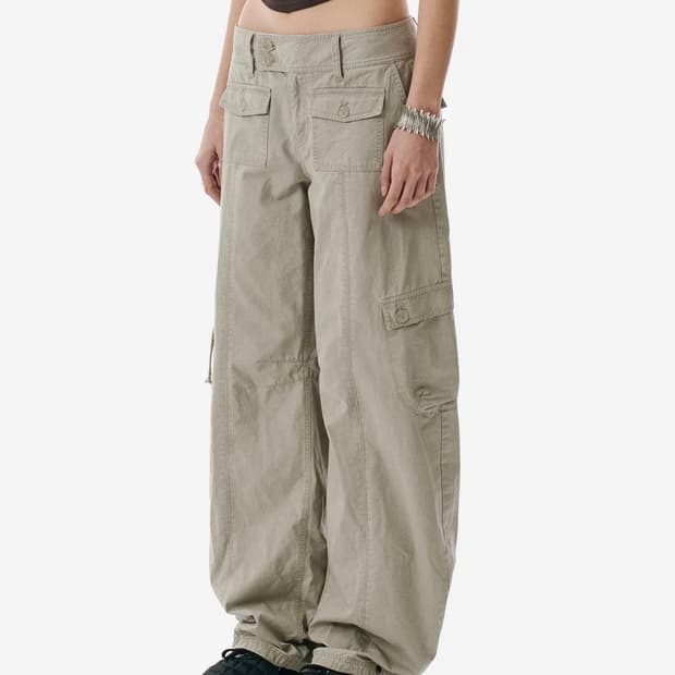 세컨모놀로그 카고 팬츠 Washed Low-Rise Cargo Pant 