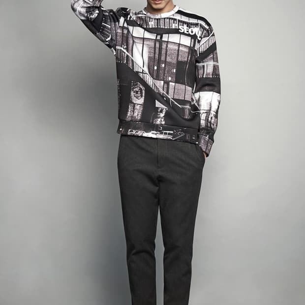 티아이포맨 도트 데코 스트레치 슬랙스 팬츠