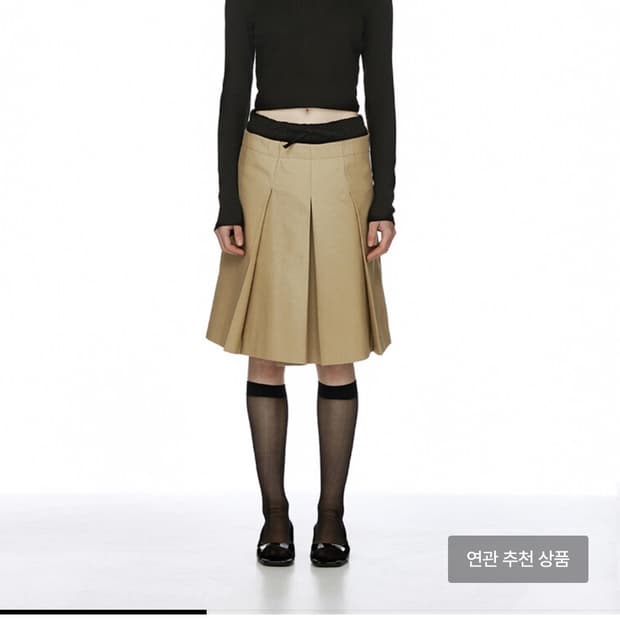 버뮬라 스커트 DENIM PLEATED SKIRT (BEIGE)
