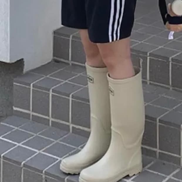박스 미개봉새상품) 여성 레인부츠 rain boot 크림 250