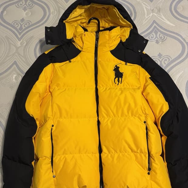 폴로 랄프 로렌 빅 포니 후디 패딩 옐로우 블랙