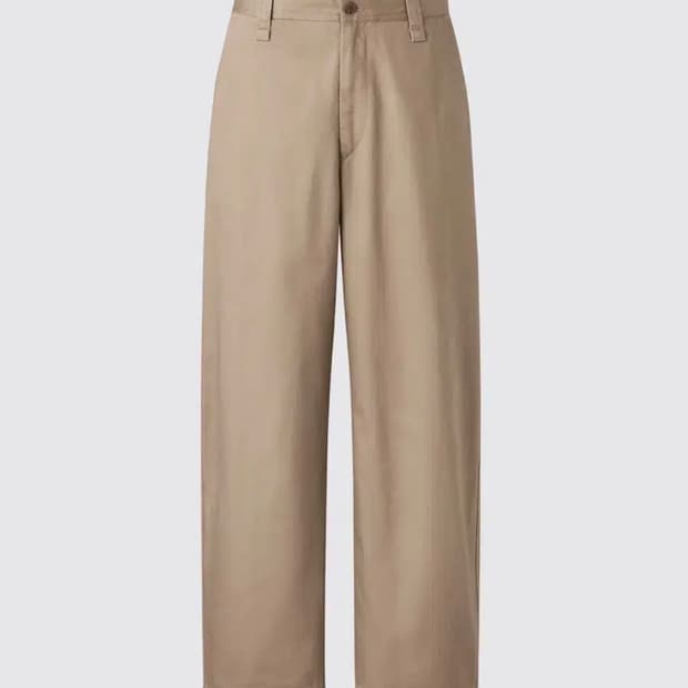 유니클로 와이드핏 치노팬츠 브라운 73(기본기장)