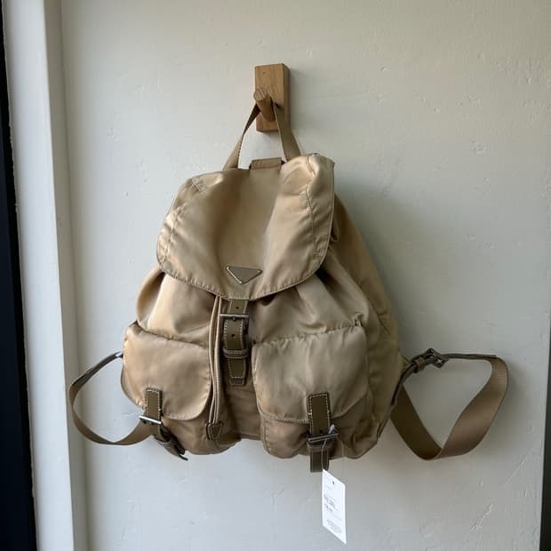 16267 - 프라다 나일론 베이지 백팩