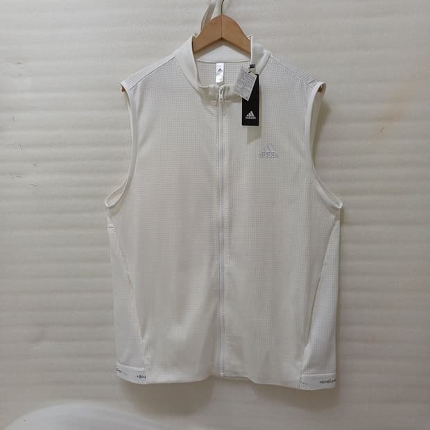 아디다스 골프 얇은 집업 조끼 남성 3XL 흰색 새것 사랑봉봉