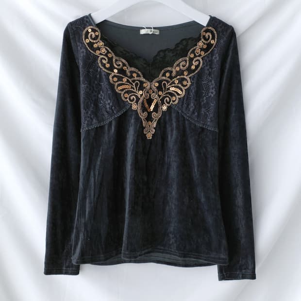 oriental velvet long sleeve 