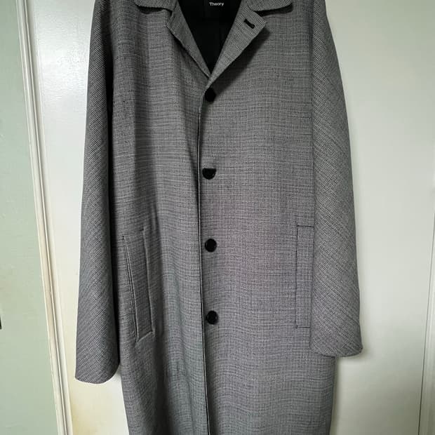 Theory 띠어리 체크 코트 M