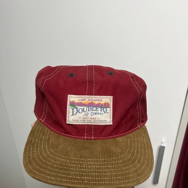 RRL 더블알엘 코듀로이 빌 오일클로스 볼 캡 레드