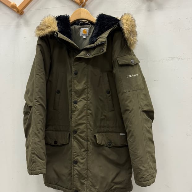 칼하트 앵커리지 카키 파카패딩 공용 XS 