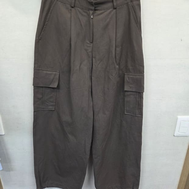 라룸 여성 핀턱 카고 코튼 스트링 와이드팬츠 대략 26