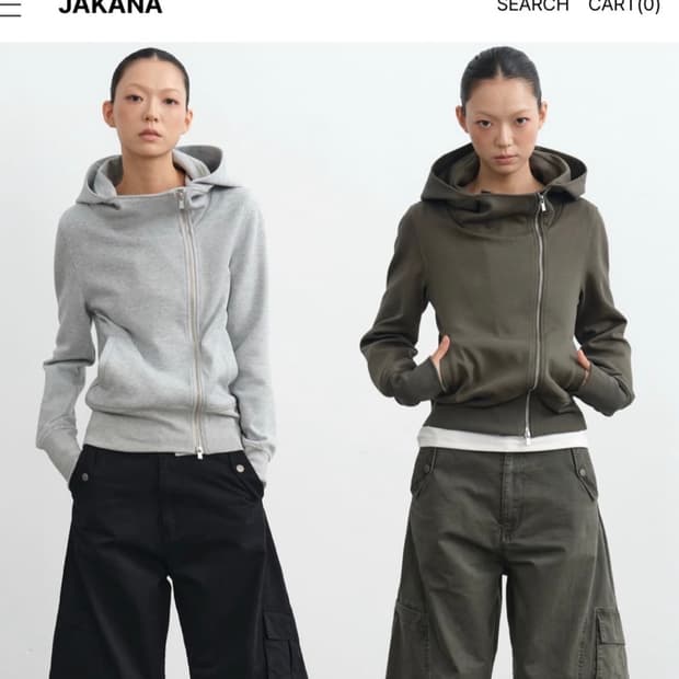 JAKANA 후드집업 S (카키)