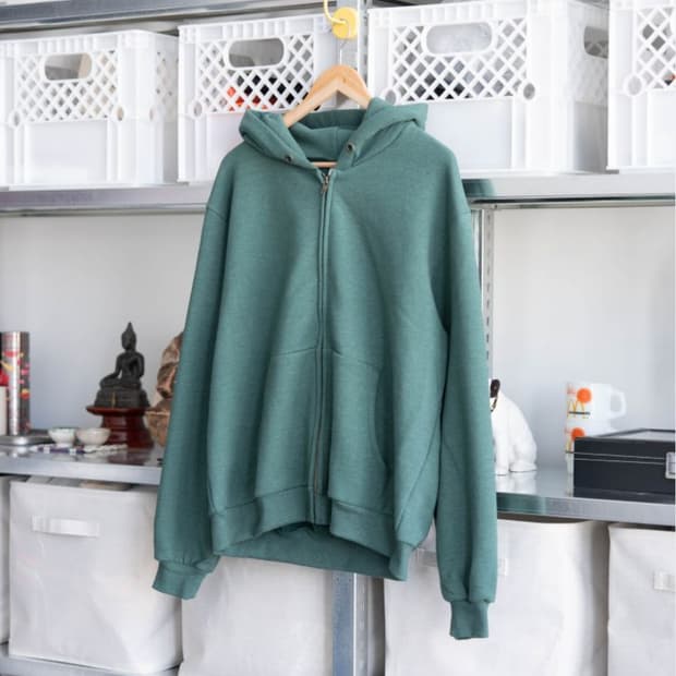 에브리원 후드집업 그린