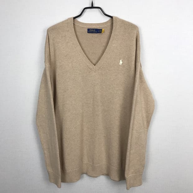 폴로 랄프로렌 V넥 절개 오버핏 니트 여성L