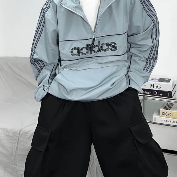 아디다스 00s 빅로고 아노락 바람막이 XL