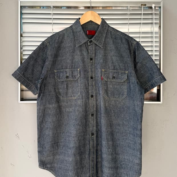 Levis jpn red tab denim half sleeve shir