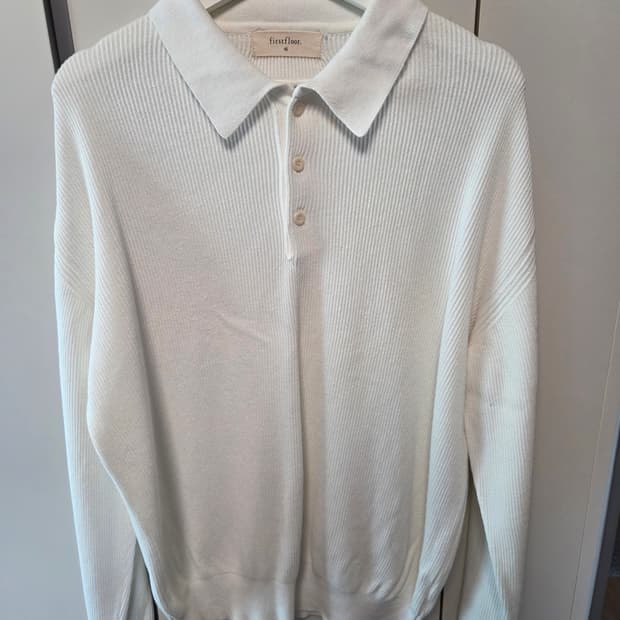 퍼스트플로어 코튼 립 폴로셔츠 48 화이트