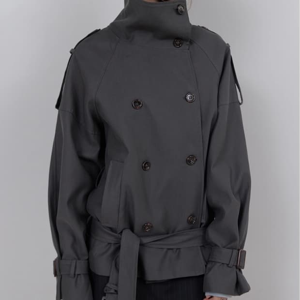 구함) AUTHENTIC TRENCH JACKET (CHARCOAL)