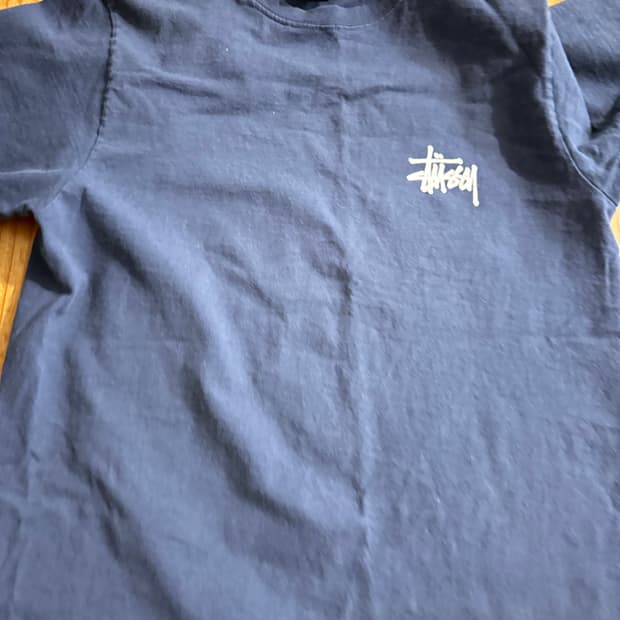 스투시 베이직 네이비 반팔 s